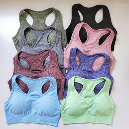 Yoga Outfit Colourful - European And American Sports Bra High-intensity Running Professional Fitness Quick-drying Seamless Slimming