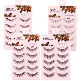 5 Pairs False Eyelashes Manga Lashes 3D Faux Mink Wispy Soft Natural Eyelash Daily Dating Makeup Korean Style