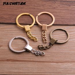 10pcs Key Ring ( Ring Size: 30mm ) Key Chain Rhodium And Bronze Plated 50mm Long Round Split Keychain Keyrings P6680