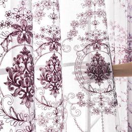 Curtain BILEEHOME European Style Embroidery Tulle Curtains For The Living Room Modern Sheer Bedroom Window Blind Voile Custom