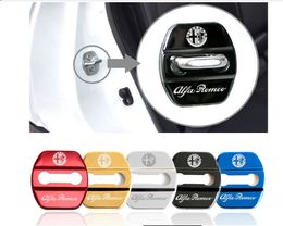 4pcs Auto Decoration Door Lock Cover Car Styling Case for Alfa Romeo Giulietta 159 Steio 147 Sticker Emblems Accessories