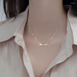Chains Forever Letter Cubic Zirconia Gold Silver Color Sweater Clavicle Chain Necklace For Women Luxury Dainty Jewelry SN2308