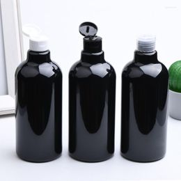 Storage Bottles 12pcs 500ml Empty Plastic Black Brown Bottle With Flip Top Cap PET Container Shampoo Lotion Liquid Soap Personal