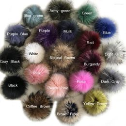 Keychains Magicfur - 1pc 15cm 6" Real Raccoon Fur Ball Pompom W Snap Button For Hat Shoes DIY Accessories