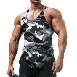 Mens Tank Tops Camouflage Summer Fitness Top Men Bodybuilding Gyms Clothing Shirt Slim Fit Vests Mesh Singlets Muscle 230524