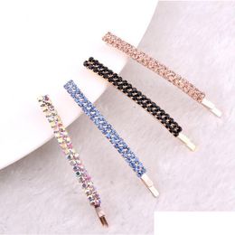 Hair Clips Barrettes Diamonds Studs Simple Ornament Diamond Ornaments Head Accessories Hairpin Folder Bangs Folders Fj164 Mix Orde Dhhdr