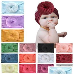 Headbands Baby Girls Knot Ball Kids Hair Band Children Headwear Boutique Accessories 18 Colors Turban Drop Delivery Jewelry Hairjewel Dhe1Q