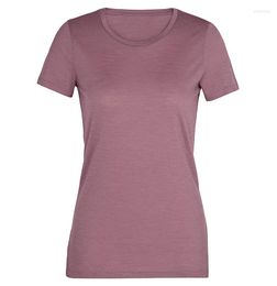 Women's T Shirts Merino Wool Shirt Women Base Layer 150G Lightweight Everyday Crew T-Shirt Sports Short Sleeve Quick Dry