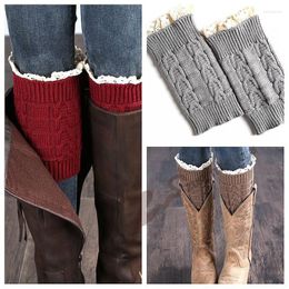 Women Socks Knitted Woolen Warm Sock Boots Cover Autumn / Winter Short Lace For SA291