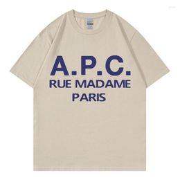 Herren T-Shirts 2023 Sommer Mode Männer/Frauen T-Shirts Übergroße APC Print Hip Hop Kurzarm Shirt Kleidung koreanische Streetwear Streetwear Top Tee