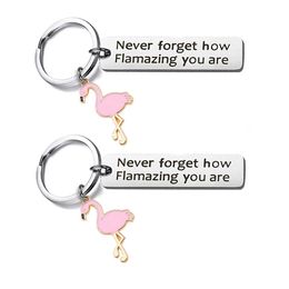 Keychains New Inspiring Gifts Never Forget How to Burn Stainless Steel Gift Charm Carving Keychain G230525