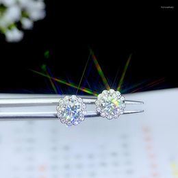 Stud Earrings BOEYCJR 925 Silver 0.5ct F Colour Moissanite VVS Fine Jewellery Diamond Earring For Women Gift