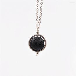 Pendant Necklaces 1pcs)Nature Lava Stone Essential Oil Diffuser Necklace Jewellery Minimalist 14mm Chain