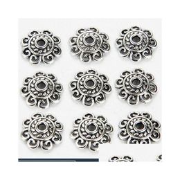 Spacers Epacket Dhs Wholesale Sixpetal Spiral Torus Flower Spacer Gsdwz051 Tibetan Sier Drop Delivery Jewelry Findings Components Dhvqk