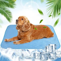 Cat Beds Furniture Pet Mat Cooling Summer Dog Mats for Medium Large Dog Pad Sofa Breathable Dogs Bed Cat Blanket Washable Cool Dogs Ice Mat 230525