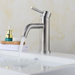 Bathroom Sink Faucets Arrival And Cold Water Mixer Brushed 304 Stainless Steel Deck Mounted Basin Faucet Tap Bath