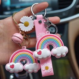 Key Rings New and Cute Rainbow Cartoon Fairy Character Doll Women's Bag Children's Book Backpack Keychain Charm Jewelry Wholesale G230525