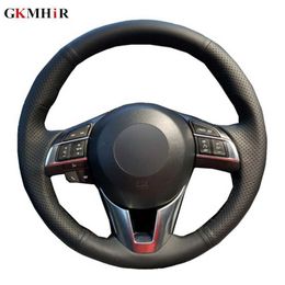 Steering Wheel Covers DIY Black Soft Artificial Leather Car Steering Wheel Cover For Mazda CX-5 CX5 Atenza 2014 New Mazda 3 CX-3 2016 Scion iA 2016 G230524 G230524