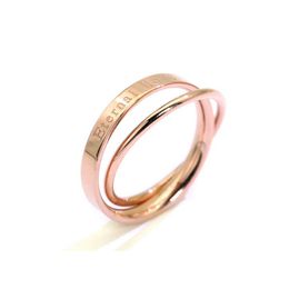 Band Rings KNOCK Luxury Brand Two Circles Layers Rings For Women Letter Eternal Ring Stainless Steel Jewelry Wedding Rings AA230524