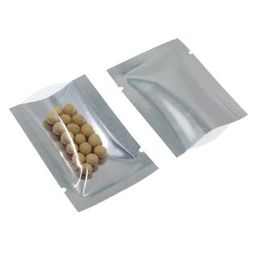 Clear Front White Silver Open Top Mylar Bags Heat Sealing Plastic Aluminum Foil Flat Packaging Bags Grocery Food Vacuum Storage Classic