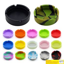 Silicone world Portable Silicone Round Ashtray Durable Soft Ecofriendly Ashtray High Temperature ResistanceAntifallAntislip