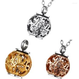 Pendant Necklaces Hollow Butterfly Crystal Urn Cremation Necklace Always In My Heart Memorial Pendants For Ashes Fashion Jewelry