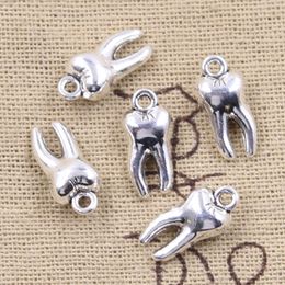 20pcs Charms 3D Zombie Tooth Teeth Molar 16x8x5mm Antique Bronze Silver Colour Pendants Making Findings Handmade Tibetan Jewellery