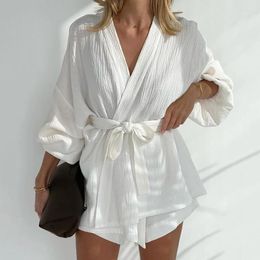 Women's Sleepwear White Colour Cotton Women Pyjamas Set Soft Comfortable Home Clothing For Female Pyajams 2023