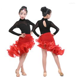 Stage Wear Children's Latin Dance Dress Girls Ballroom Costume Performance Competition Junior Tango/Salsa