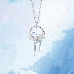 Pendant Necklaces Kpop Moonstone Necklace For Female Korean Girl Student Clavicle Chain Friend Birthday Gift