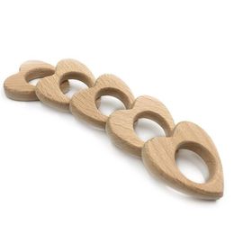 Soothers Teethers Born Gift Baby Wood Teether Wooden Soother Heart Shape Teething Toy Organic Pacify Drop Delivery Kids Maternity Dhuhl