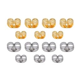 100Pcs/Lot Stainless Steel Gold Colour Butterfly Scrolls Ear Post For Jewellery Making DIY Blocked Caps Studs Earring Backs Stopper