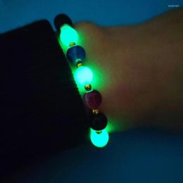 Strand 2023 Glow In The Dark Beads Women Charm Bracelet Jewellery Handmade Multicolor Natural Volcanic Stone Luminous