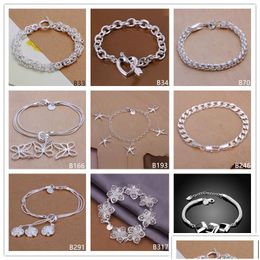 Charm Bracelets Stone Mandrel Hanging Space Butterfly Rose Sterling Sier Plated 8 Pieces Mixed Style Gssb33 Sale Womens 925 Drop Del Dh7So