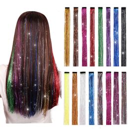 Hair Tinsel Rainbow Colored Strands Girls Headwear, Bling Sparkly Hair Glitter Strands, Decoration Hair Tinsel Kit, Hair Accessories For Women Girls