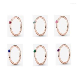 Cluster Rings 2023 Colourful Stone Solitaire Ring Woman DIY Sterling Silver Jewellery For Making Mother's Day Gift