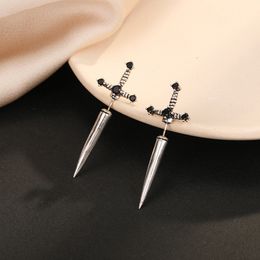 Kinitial Sword earrings,gothic jewelry, ear jacket, sword ear jacket, dagger earrings,dagger earrings, Front back earring,