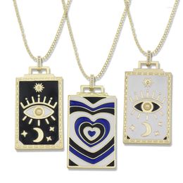 Pendant Necklaces Big Turkish Eye Choker Clavicel Chains For Jewelry Gold Plated Enamel Sun Moon Star Crown Heart Necklace Womens Gift