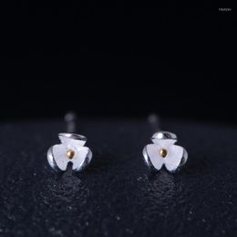 Stud Earrings S925 Sterling Silver Creative Magnolia Flower Korean Personality Simple And Fresh Mini Jewelry W