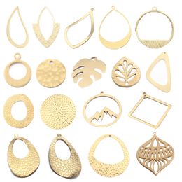 6-50pcs Raw Brass Drop Charms Pendant Geometric Charm For Necklace Earrings DIY Jewellery Accessories Finding Handmade Supplies