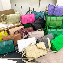 Designer Bag Crossbody Square Green Shoulder Tote Bags Women Hand-knitted Luxury Chain Pad Pu Leather Ladies Weave Handbags Purse Fashion Flap