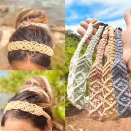 Hand-woven Headband Handmade Cotton Sport Hairband Bohemian Casual Turban Hair Accessories Hand-knitted Corchet Hair Band Headwear