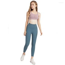 Active Pants Seamless Leggings Nude Yoga Women Solid Color High Waist Elastic Tight Hip Sports Fitness Gym Accessories
