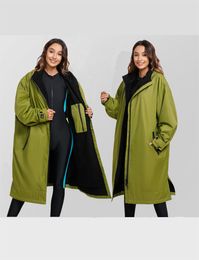 Unisex waterproof outdoor surfing coat long style solid Colour multi style warm comfortable beach lining raincoat swimming diving windbreaker lo009 B23