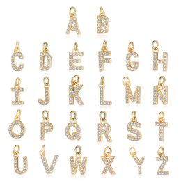 3pcs/Lot Alphabet Copper Zircon Charm Wholesale Initial Letter DIY Jewelry Pendant For Bracelet Necklace Earring Making