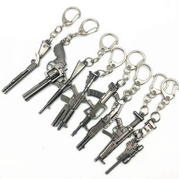 Game CSGO Weapon Keychain AK MP5 Gun Model Key Ring Metal Pendant llaveros Souvenir Accessories Gift 6 cm