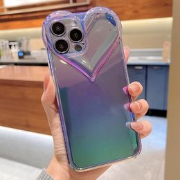 İPhone Case 13Pro Lazer Renk Değişen Aşk TPU Elektraplatma Yumuşak Kabuk Yeni Apple 12 Case