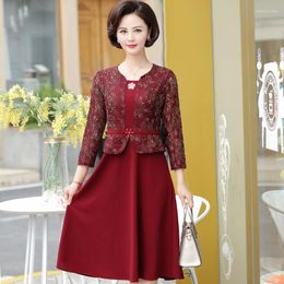 Casual Dresses Mother Wedding Party Dress Spring Autumn Middle-aged Female Cheongsam High End Noble Women Elegant Vestido 5XL