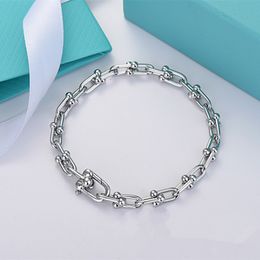 Top Luxury Designer Tiffanes Classic New Women's Bracelet Gift 925 Sterling Silver Jewelry Women's Engagement Gift