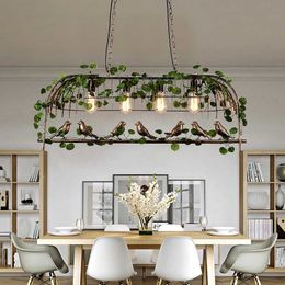 Pendant Lamps Creative Vintage Plant Pendant Lights Bird Cage Industrial Pendant Lamp For Cafe Restaurant Bar Coffee Shop Home Decoration G230524